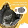 PawHut Tierhaus Haustierbett Katzenhöhle, mit Kissen, für Katzen bis 4 kg, Indoor, PE-Rattan, Ø50x31 cm, hellbraun Bild 3