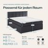 Möbelfreude Boxspringbett Bea, gesteppt, 7-Zonen Taschenfederkern, Visco Topper Polsterbett, Anthrazit H3, 90x200 cm Bild 2