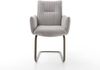 Freischwinger Jova-Flex mit Armlehnen Cord Silbergrau Freischwinger flach Effektfinish Titan Taschenfederkern Bild 4