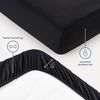 Blumtal® Spannbettlaken 180x200 cm aus Microfaser - Oekotex zertifiziertes Bettlaken 180x200 - Leintuch 180x200/Spannbettuch 180x200 cm - Spannleintuch 180x200-180x200 Spannbettlaken - Laken - Schwarz Bild 3