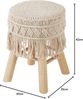 Hocker - Makramee und Holz - Beige - Atmosphera créateur d'intérieur Bild 3