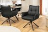 riess-ambiente Drehstuhl SIGNATURE schwarz - Echtleder, Metall, drehbar, mit Armlehne (Einzelartikel, 1 St), 360° drehbar & mit Taschenfederkern - ideal für Esszimmer & Büro Bild 2