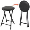 Spetebo Hocker klappbar rund schwarz aus Metall 45 x Ø 30 cm (Artikel, 1 St, Stück), mit gepolsteter Sitzfläche Bild 5