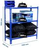 Simonrack Schwerlastregal, Lagerregal, 100 x 110 x 50 cm, Metallregal, Kellerregal, Biegestelle 200 kg, 3 Fachböden, Blau/Verzinkt - Simonclick Bild 2