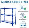 Simonrack Schwerlastregal, Lagerregal, 100 x 110 x 50 cm, Metallregal, Kellerregal, Biegestelle 200 kg, 3 Fachböden, Blau/Verzinkt - Simonclick Bild 5