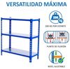 Simonrack Schwerlastregal, Lagerregal, 100 x 110 x 50 cm, Metallregal, Kellerregal, Biegestelle 200 kg, 3 Fachböden, Blau/Verzinkt - Simonclick Bild 4