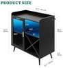 YITAHOME Kleiner Barschrank mit LED-Lichtern, Acryltür & Weinregal, Kaffeebar mit Getränkehaltern, Sideboard für Hausbar, Esszimmer, Wohnzimmer oder Küche, Schwarz Bild 3