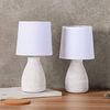 BRUBAKER Tischleuchte Landhaus Shabby Chic, Designer Tischlampe, Ohne Leuchtmittel, 1x oder 2er Set Deko Nachttischlampe mit Stein Optik Bild 3