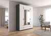 Rauch Möbel Lagoa, Kleiderschrank, Garderobe für Schlafzimmer, Kinderzimmer, Jugendzimmer 8-türig, mit Spiegel, 4 Schubladen, mit Zubehör Classic, Farbe Weiß /Grau metallic, Schwarz, Breite 181 Bild 2
