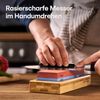 Praknu Schleifstein Schleifstein Messer 1000/6000 - Wetzstein für Messer mit rutschfestem, Anfänger geeignet mit Bambushalter, Schleifhilfe und Silikonunterlage Bild 2