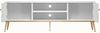 Wohnzimmer-Set Goldin 4tlg Wohnwand Couchtisch weiß goldfarben / Front Hochglanz Bild 5