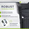 Juskys Polyrattan Gartenstühle Yoro 8er Set - mit Armlehnen & Rückenlehne - 8 Stühle stapelbar - Rattan Stuhl Garten - Stapelstuhl Schwarz Bild 5
