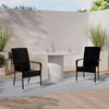 Juskys Polyrattan Gartenstühle Yoro 8er Set - mit Armlehnen & Rückenlehne - 8 Stühle stapelbar - Rattan Stuhl Garten - Stapelstuhl Schwarz Bild 2