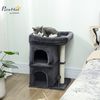 PawHut Kratzbaum mit Katzenbetten, Spielbällen, Geeignet für 1-2 Katzen bis 7 kg, Dunkelgrau Bild 2