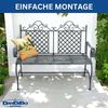 DanDiBo Gartenbank Wetterfest 2 Sitzer Metall Grau 120 cm 96592 Sitzbank Eisen Bank Garten Antik Parkbank Bild 5