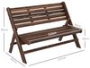 Outsunny Bank Holzbank mit Rückenlehne, Parkbank, bis 250 kg belastbar (2-Sitzer Sitzbank, 1-St, Gartenbank), für Garten, Balkon, Verkohlt, 122 x 63 x 83 cm Bild 3