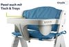 Tinydo® Hochstuhl-Sitzkissen optimal für Hauck Alpha und ähnliche Treppenhochstühle 2teilg. Set mit Memory-Schaum-Dämpfung Sitzverkleinerer-Auflage für Babystühle rutschfest pflegeleicht (Blau) Bild 2