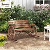 Outsunny Schaukelstuhl Schaukelbank aus Holz, Schwingbank mit Armlehne, 2 Sitzer (Holzbank, 1 St), bis 240 kg belastbar, Verkohlt, 105 x 88 x 74 cm Bild 2