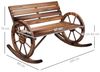 Outsunny Schaukelstuhl Schaukelbank aus Holz, Schwingbank mit Armlehne, 2 Sitzer (Holzbank, 1 St), bis 240 kg belastbar, Verkohlt, 105 x 88 x 74 cm Bild 3