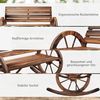 Outsunny Schaukelstuhl Schaukelbank aus Holz, Schwingbank mit Armlehne, 2 Sitzer (Holzbank, 1 St), bis 240 kg belastbar, Verkohlt, 105 x 88 x 74 cm Bild 4