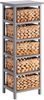 IDIMEX Nachtkommode ARBO, Kommode Schubladenschrank Regal aus Paulownia Holz mit 5 Körben Bild 2