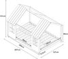 Halboffenes Kinderbett Tostedt mit Matratze 120x200 cm Weiß [en. casa] Bild 2