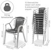 Raburg Bistrostuhl Outdoor-Stapelstuhl mit Armlehnen, Polyrattan, Alugestell, Vita (Set, 10 St), hochwertiges Doppelrohr-Aluminium-Gestell, bis 150 kg Bild 3