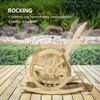 Outsunny Schaukelstuhl, Rustikaler Relaxstuhl, Gartenstuhl mit Rollen-Design, Schwingsessel, Massivholz, Naturholz, 68 x 88 x 92 cm Bild 4