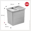 Hailo Einbaumülleimer Hailo Inneneimer 1093479 mit Deckel 18 L 320x226x295 mm 2 Henkel Bild 3