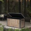 Keter Gartenbox "Sierra" 643L 144x70x73 cm Holzoptik Pinie Deckel bis 272 kg belastbar, Wasserfest, abschließbar Bild 4
