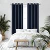 Deconovo Blickdichter Vorhang mit Kälteschutz Gardinen Blickdicht Kälteschutzvorhang Vorhänge Wohnzimmer, 214x132 cm(HöhexBreite), Dunkelblau, 2er Set Bild 4