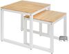 Set mit 2 Beistelltischen aus Holz und Metall in Weiß und Natur Bild 4