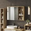 Badspiegelschrank Viola Cashmere/Artisan-Eiche 100 x 75 cm Vicco Bild 2