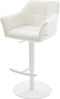 Barstuhl Yulo-Flex Bouclé Soft Beige Drehfuß höhenverstellbar Metall Weiß Bild 1