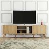 Dmora TV-Schrank Jocasta 180 x 34 x 52 cm Braun mit 3 Fächern Bild 4