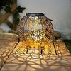 2x LED Solarleuchte, Kugel, Geflecht, silber-antik, H 29 cm Bild 4