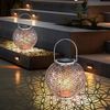 2x LED Solarleuchte, Kugel, Geflecht, silber-antik, H 29 cm Bild 2
