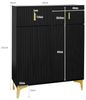 FurnitureR Black Buffet Cabinet, Modern Design, Particle Board Construction, Spacious Storage, Elegant Addition to Dining Room & Kitchen, Durable Materials, Compact Dimensions Bild 2