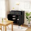 FurnitureR Black Buffet Cabinet, Modern Design, Particle Board Construction, Spacious Storage, Elegant Addition to Dining Room & Kitchen, Durable Materials, Compact Dimensions Bild 3