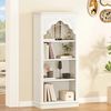 YITAHOME 4-Tier Vintage Bücherregal mit geschnitztem Design Bücherregal offenes Display Lagerung- Ideal für Wohnzimmer, Schlafzimmer, Arbeitszimmer & Büro, Weiß, 140cm Bild 2