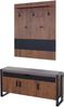 Garderobe mit Sitzbank HWC-A27, Garderobenpaneel Kommode, 53x110x30cm 3D-Struktur, MVG Wildeiche-Optik Bild 2