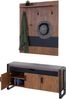 Garderobe mit Sitzbank HWC-A27, Garderobenpaneel Kommode, 53x110x30cm 3D-Struktur, MVG Wildeiche-Optik Bild 1