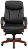 Flash Möbel Hohe Rückseite Leder Executive Drehstuhl mit Synchro-tilt Mechanismus, Mahagoni Holz Boden und Arme, Metall, schwarz, 85.09 X 67.31 X 41.27 cm Bild 4