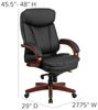 Flash Möbel Hohe Rückseite Leder Executive Drehstuhl mit Synchro-tilt Mechanismus, Mahagoni Holz Boden und Arme, Metall, schwarz, 85.09 X 67.31 X 41.27 cm Bild 3