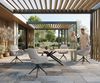 Outdoortisch Edge Oval 280x130 cm Keramik Laminam® Sabbia Eichefarbig Kreuzgestell Rechteck Schwarz Bild 3