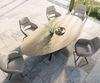 Outdoortisch Edge Oval 280x130 cm Keramik Laminam® Sabbia Eichefarbig Kreuzgestell Rechteck Schwarz Bild 5