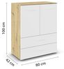 rauch Aditio Box, Kommode, 2-türig, 2 Schubladen, mit Softclose-Funktion, Farbe Weiß/Eiche Artisan, BxHxT 80x100x42cm Bild 3