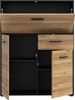 Forte MOKKARO Barkommode 95, Barschrank mit 2 Schranktüren, 1 Schublade, 1 Klappschrank, Mauvella Eiche Dekor/Schwarz, 94,7 cm breit, 123,5 cm hoch, 42 cm tief Bild 5