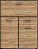 Forte MOKKARO Barkommode 95, Barschrank mit 2 Schranktüren, 1 Schublade, 1 Klappschrank, Mauvella Eiche Dekor/Schwarz, 94,7 cm breit, 123,5 cm hoch, 42 cm tief Bild 3