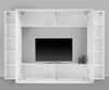 Dmora - Ausgestattete Wand Luigi, 4-türiges TV-Ständer-Wohnzimmerset, Mehrzweck-Wohnzimmermöbel, 100 % Made in Italy, 260 x 30 x 180 cm, glänzendes Weiß, Bild 5
